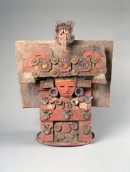 Räuchergefäßdeckel (incensario), Mexiko, 200-650